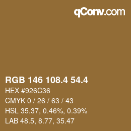 カラーコード: RGB 146 108.4 54.4 | qconv.com
