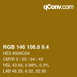 カラーコード: RGB 146 108.8 9.4 | qconv.com