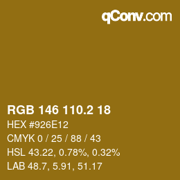 カラーコード: RGB 146 110.2 18 | qconv.com