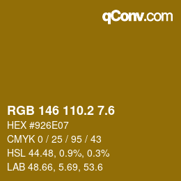 カラーコード: RGB 146 110.2 7.6 | qconv.com