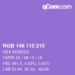 Color code: RGB 146 110 210 | qconv.com