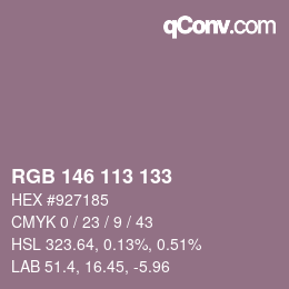 Code couleur: RGB 146 113 133 | qconv.com