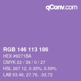 Color code: RGB 146 113 186 | qconv.com