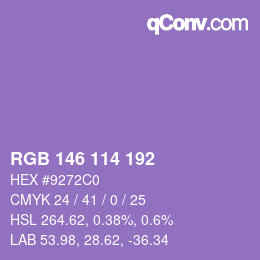 Color code: RGB 146 114 192 | qconv.com