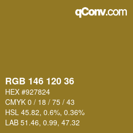 カラーコード: RGB 146 120 36 | qconv.com