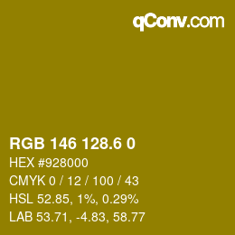 カラーコード: RGB 146 128.6 0 | qconv.com