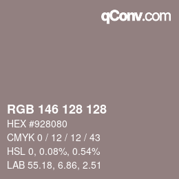 カラーコード: RGB 146 128 128 | qconv.com