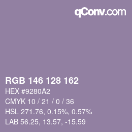 Color code: RGB 146 128 162 | qconv.com