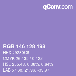 Color code: RGB 146 128 198 | qconv.com