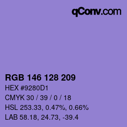Color code: RGB 146 128 209 | qconv.com