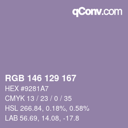 Farbcode: RGB 146 129 167 | qconv.com
