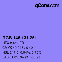 カラーコード: RGB 146 131 251 | qconv.com