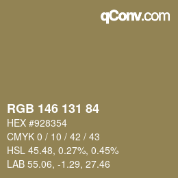 Farbcode: RGB 146 131 84 | qconv.com