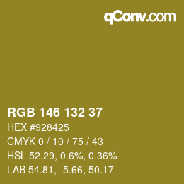 Color code: RGB 146 132 37 | qconv.com
