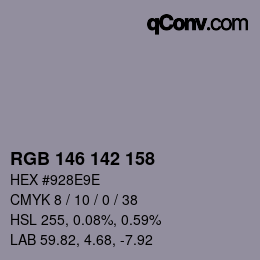 Color code: RGB 146 142 158 | qconv.com