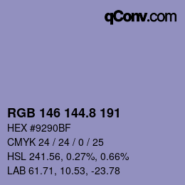 Color code: RGB 146 144.8 191 | qconv.com