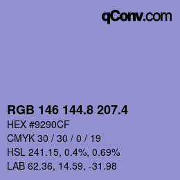 カラーコード: RGB 146 144.8 207.4 | qconv.com