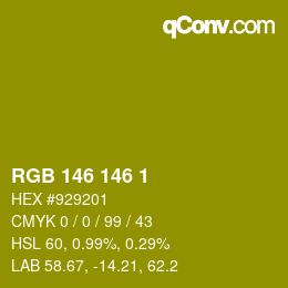 Color code: RGB 146 146 1 | qconv.com