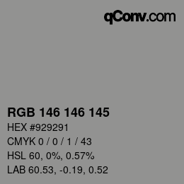 Code couleur: RGB 146 146 145 | qconv.com