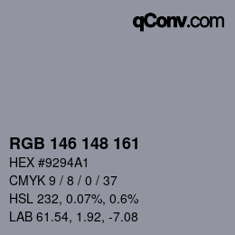 Farbcode: RGB 146 148 161 | qconv.com
