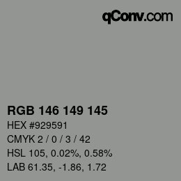 カラーコード: RGB 146 149 145 | qconv.com