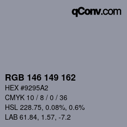 Color code: RGB 146 149 162 | qconv.com