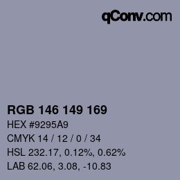 カラーコード: RGB 146 149 169 | qconv.com