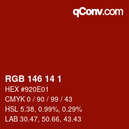 Color code: RGB 146 14 1 | qconv.com