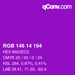 Color code: RGB 146 14 194 | qconv.com