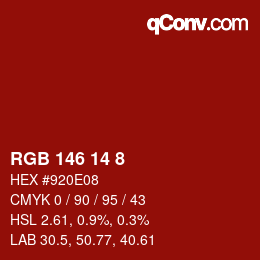 カラーコード: RGB 146 14 8 | qconv.com