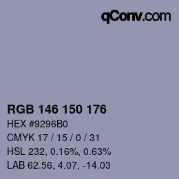 Farbcode: RGB 146 150 176 | qconv.com