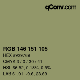 カラーコード: RGB 146 151 105 | qconv.com