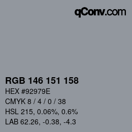カラーコード: RGB 146 151 158 | qconv.com