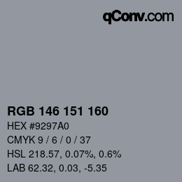 Code couleur: RGB 146 151 160 | qconv.com