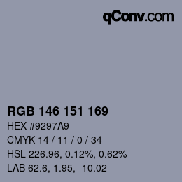 Color code: RGB 146 151 169 | qconv.com