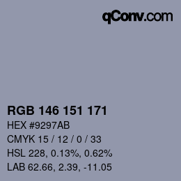 カラーコード: RGB 146 151 171 | qconv.com