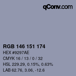 Color code: RGB 146 151 174 | qconv.com