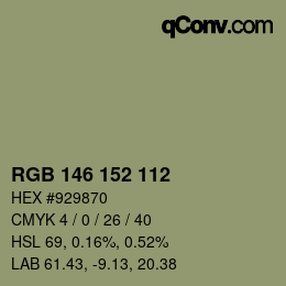カラーコード: RGB 146 152 112 | qconv.com