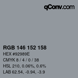 カラーコード: RGB 146 152 158 | qconv.com