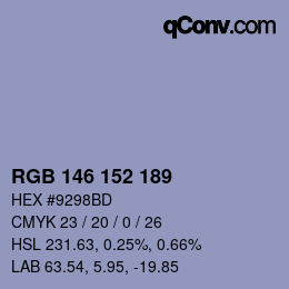 Color code: RGB 146 152 189 | qconv.com