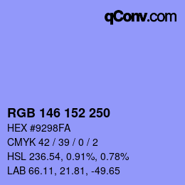 カラーコード: RGB 146 152 250 | qconv.com