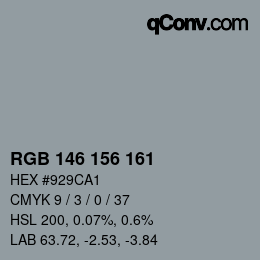 Color code: RGB 146 156 161 | qconv.com