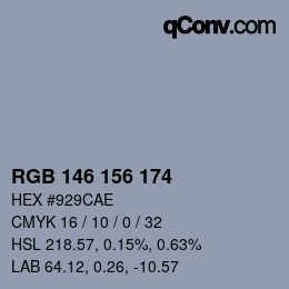 Color code: RGB 146 156 174 | qconv.com