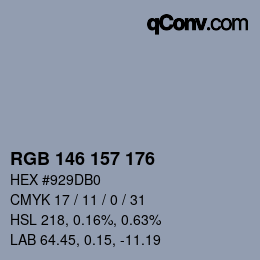Farbcode: RGB 146 157 176 | qconv.com