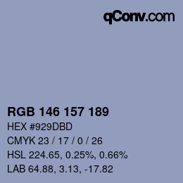 Color code: RGB 146 157 189 | qconv.com