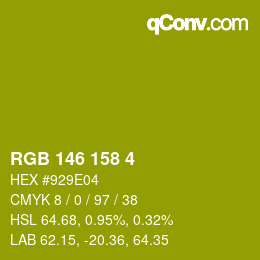 颜色代码: RGB 146 158 4 | qconv.com