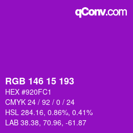 Color code: RGB 146 15 193 | qconv.com