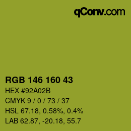 Color code: RGB 146 160 43 | qconv.com