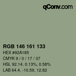 カラーコード: RGB 146 161 133 | qconv.com