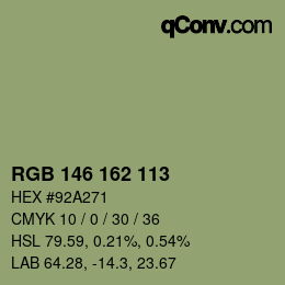 Farbcode: RGB 146 162 113 | qconv.com